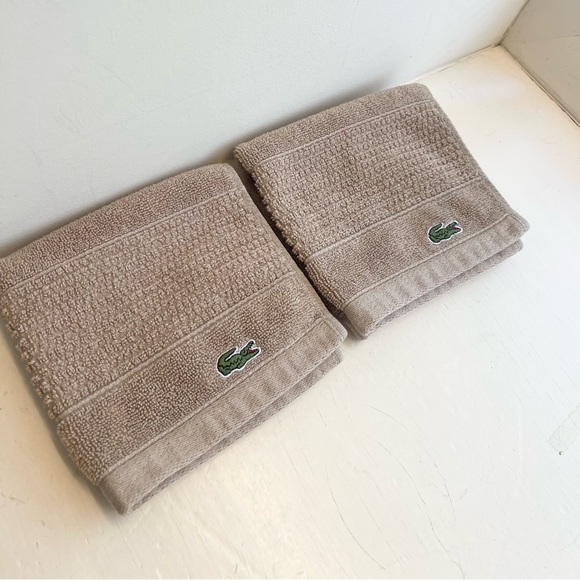 3 pc Lacoste Heritage Supima 100% Cotton Wash Cloth & Hand Towel - Picture 4 of 7